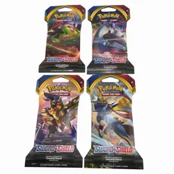 ✨Pokemon TCG: Sword And Shield Base Set (4 Sleeved Booster Pack Art Set)✨ - Image 1