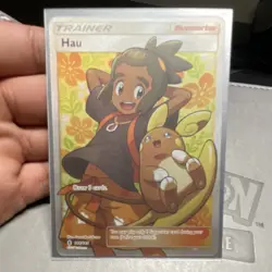 Pokemon Hau Full Art Ultra Rare Trainer Holo Raichu & Alolan Raichu GX TAG TEAM - Image 2