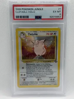 1999 Pokemon Jungle #1 Clefable Holo PSA 6 EX-MT - Image 1
