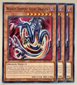 Yugioh! 3x Wicked Serpent Night Dragon ALIN-EN031 Common 1st Ed NM - Image 1