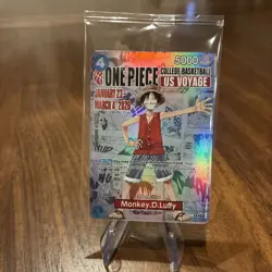 One Piece P-055 Monkey D. Luffy U.S. Voyage College Basketball Promo Card Sealed - Image 1