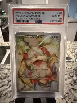 Twilight Masquerade Illustration Rare Card Hisiuan Growlithe #181 PSA 10 - Image 3