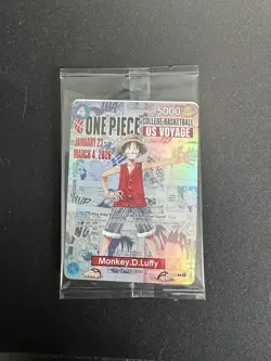 One Piece Monkey D. Luffy US Voyage College Basketball Promo Card - SEALED - Image 1
