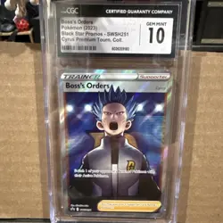 Pokemon Boss's Orders Cyrus Full Art Promo Holo SWSH251 CGC 10 Trainer Card - Image 1