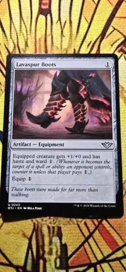 Lavaspur Boots Outlaws of Thunder Junction Regular Artifact Uncommon MTG NM - Image 1