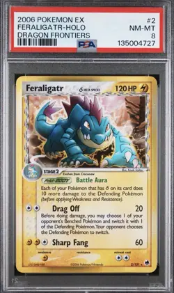 Pokemon TCG Feraligatr (Delta Species) 2/101 EX Dragon Frontiers Holo Rare PSA 8 - Image 1