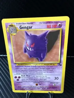 Gengar Fossil 20/62 Rare WOTC Pokemon Card LP – Non-Holo - Image 1