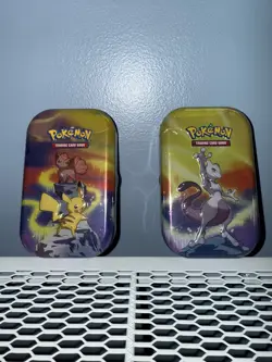(2) Pokemon Kanto Power Mini Tins - Mewtwo and Pikachu & Vulpix Sealed - Image 1