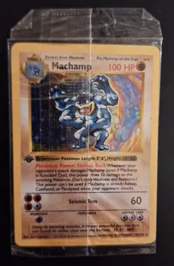 Factory Sealed Pokemon TCG Machamp Holo Rare 1st Edition Shadowless Base Set - Image 1