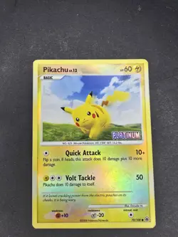 Pikachu Lv. 12 70/100 Reverse Holo Stamp Pokemon Majestic Dawn TCG Mp - Image 1
