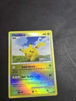 Pikachu Lv. 12 70/100 Reverse Holo Stamp Pokemon Majestic Dawn TCG Mp - Image 3
