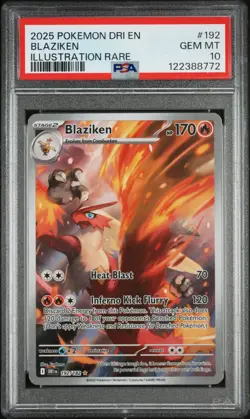 PSA 10 Blaziken 192/182 Pokemon Destined Rivals Illustration Rare English - Image 1