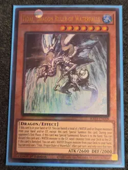 Yugioh Tidal, Dragon Ruler of Waterfalls RA03-EN009 Prismatic Ultimate 1st NM - Image 1