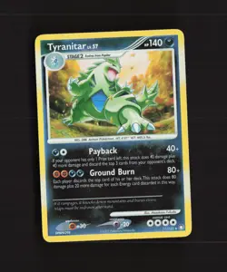 Tyranitar 17/123 Mysterious Treasures Reverse Holo Rare Pokemon Card LP - Image 1