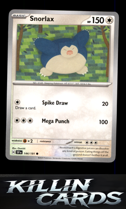 Snorlax 144/191 Pokemon Common SV08: Surging Sparks Card NM - Image 1