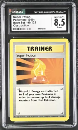 CGC 8.5 Super Potion OBSTRUCTION ERROR 1999 Base Set 90/102 Pokemon Card - Image 1