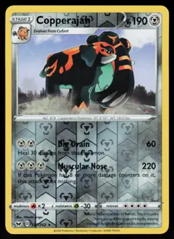 SWSH01: Sword & Shield Base Set Copperajah #137/202 REVERSE HOLO POKEMON CARD - Image 1