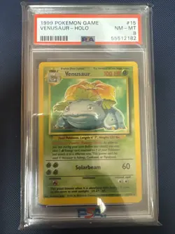 Pokemon Venusaur Holo Rare Card 015/102 Base Set TCG WOTC 1999 PSA 8 NM-Mint - Image 3