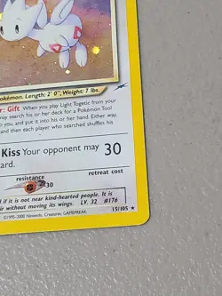 Pokemon TCG Light Togetic Holo Card 15/105 Vintage Neo Destiny - MP - Image 5