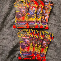 Pokemon Trading Card Game Phantasmal Flames Gengar Sealed Booster Pack Lot of 8 - Image 1
