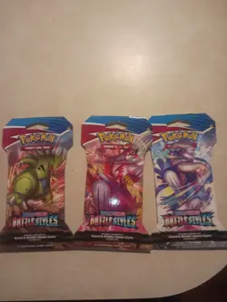 Pokemon Sword & Shield Battle Styles Sleeved Booster Pack Art Bundle [Set of 3] 820650808197 - Image 1
