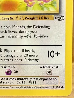 Eevee 51/64 Jungle Set 1st Edition 1999 Pokemon TCG Vintage - Image 3