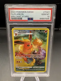 Pokemon TCG Flareon TG01/TG30 Brilliant Stars Trainer Gallery Ultra PSA 10 - Image 1