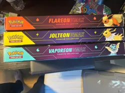 Pokemon Eevee Evolution VMAX Premium Collection Box Set of 3 Good Condition - Image 1