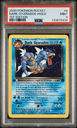2000 POKEMON ROCKET 1ST EDITION #8 DARK GYARADOS-HOLO PSA 9 - Image 4