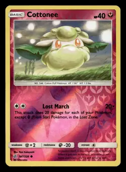 Cottonee 147/236 Common Cosmic Eclipse Reverse Holo Pokemon NM - Image 1