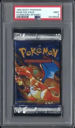 1999 Pokemon Base Set Booster Pack Spanish PSA 9 Charizard Art Sealed - Image 1