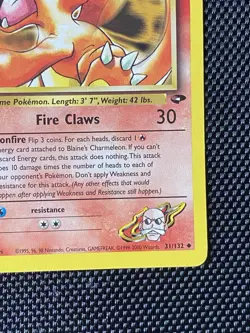 Blaine's Charmeleon 31/132 Gym Challenge Regular Uncommon Pokemon LP/NM - Image 4