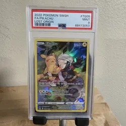 Pokemon Pikachu TG05/TG30 Lost Origin Full Art Holo Trainer Gallery PSA 9 - Image 1