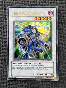 Yugioh Junk Warrior 1st Edition Ultra Rare 5DS1-EN041 NM - Image 1
