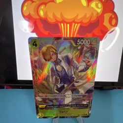 Sanji One Piece Kingdoms of Intrigue OP04-104 Alt Art Holo 5000 Power Card - Image 1
