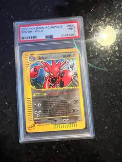 PSA 9 MINT 2003 POKEMON AQUAPOLIS H21 SCIZOR-HOLO TRADING CARD SLAB USA SELLER - Image 1