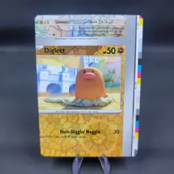 Pokemon TCG Error Miscut Card Diglett 103/197 Obsidian Flames Reverse Holo - Image 1