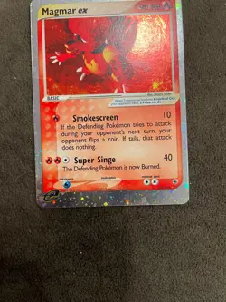 Magmar ex 100/109 Ruby and Sapphire UR Holo Pokemon LP - Image 3