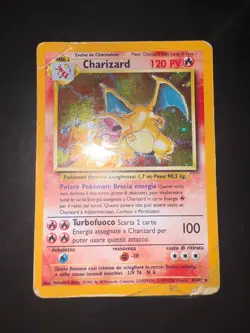 Carta Pokemon Charizard 4/102 Set Base Unlimited Rare Holo ITA - Image 1