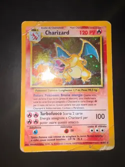 Carta Pokemon Charizard 4/102 Set Base Unlimited Rare Holo ITA - Image 2