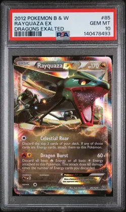 PSA 10 2012 POKEMON B&W DRAGONS EXALTED #85 RAYQUAZA EX - Image 1