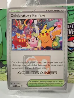 Pokemon TCG Celebratory Fanfare 2025 Ace Trainer Reward Black Star Promo Sealed - Image 1