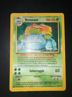 Carta Pokemon Venusaur 15/102 Set Base Holo Ita Condizione Played - Image 1