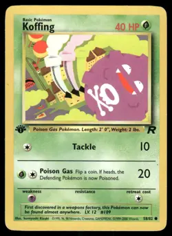 Pokemon Cards Koffing 58/82 1ST EDITION Team Rocket Common MP - Image 1
