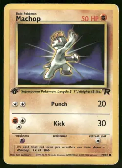Pokemon Cards Machop 59/82 1ST EDITION Team Rocket WOTC Common MP - Image 1