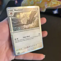 Pokemon – Noctowl 127/162 – Temporal Forces – Cosmos Foil Promo Card Swirl - Image 3