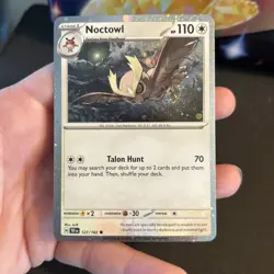 Pokemon – Noctowl 127/162 – Temporal Forces – Cosmos Foil Promo Card Swirl - Image 4