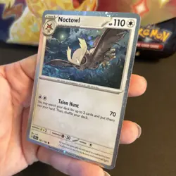 Pokemon – Noctowl 127/162 – Temporal Forces – Cosmos Foil Promo Card Swirl - Image 5