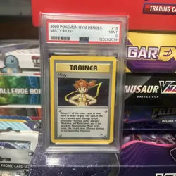 Pokemon Misty Gym Heroes Unlimited Holo Rare #18 PSA 9 Mint - Image 1