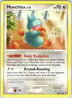 Munchlax 70/111 Common Rising Rivals Pokemon NM - Image 1
